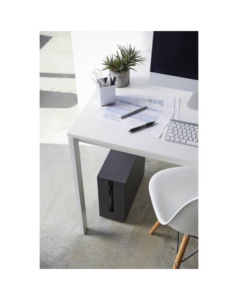 Boîte de câble avec roulettes Tower noire - 15x40x34.5 cm