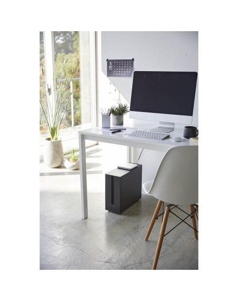 Boîte de câble avec roulettes Tower noire - 15x40x34.5 cm