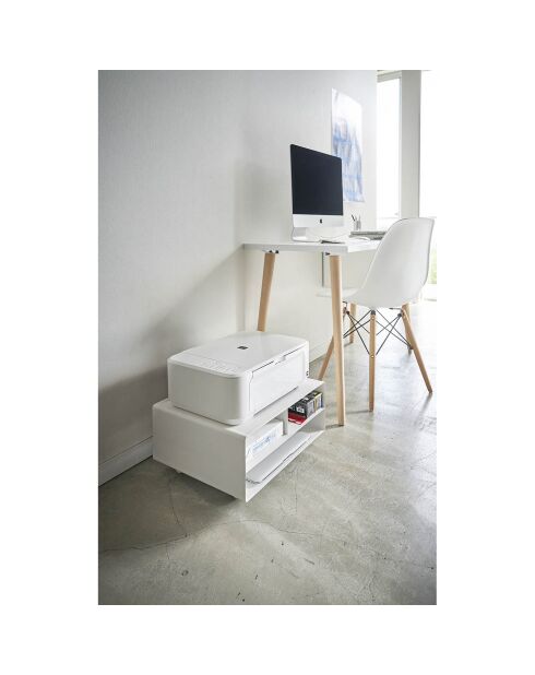 Meuble de rangement pour imprimante Tower blanc - 48x37x19 cm