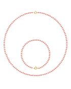 Parure Or Jaune & Perles Culture d'Eau Douce rondes roses
