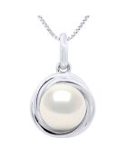 Pendentif Or Blanc & Perle de Culture de Tahiti ronde blanche