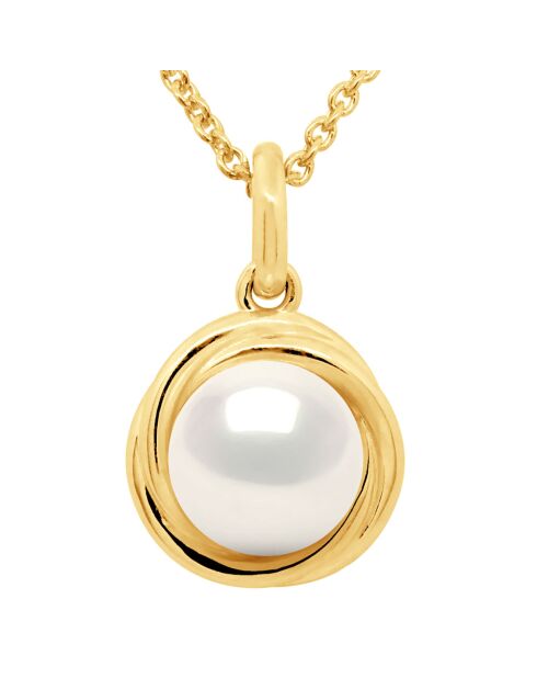 Pendentif Or Jaune & Perle de Culture d'Eau Douce ronde blanche