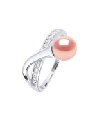 Bague Argent & Perle d'Eau Douce ronde rose