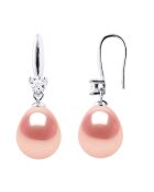 Süßwasserperlenohrringe aus Silber und rosa Birne