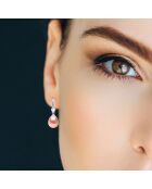 Süßwasserperlenohrringe aus Silber und rosa Birne