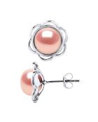Boucles d'oreilles Argent & Perles d'Eau Douce bouton roses