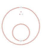 Parure Argent & Perles d'Eau Douce rondes roses