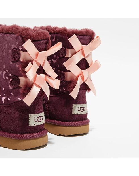 Boots fourrées Laine en Velours de cuir Bailey BoMoon and Stars violettes