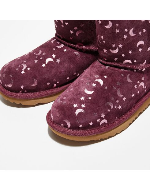 Boots fourrées Laine en Velours de cuir Bailey BoMoon and Stars violettes