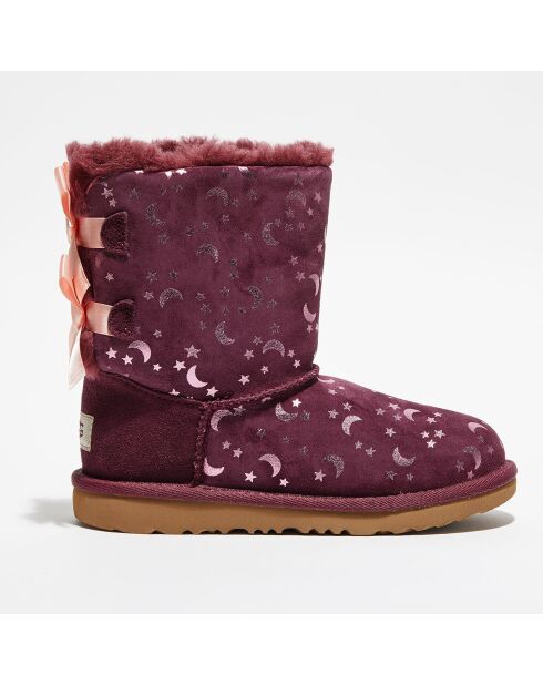Boots fourrées Laine en Velours de cuir Bailey BoMoon and Stars violettes
