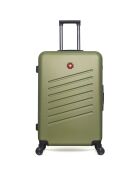 Maleta de cabina XXS con 4 ruedas dobles Zurich, 42 cm, verde caqui