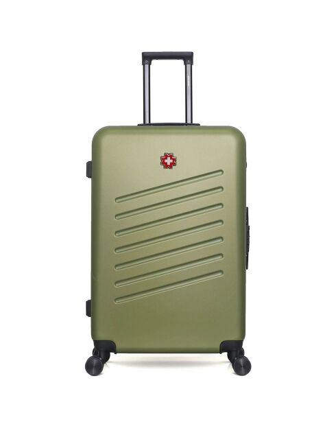 Maleta de cabina XXS con 4 ruedas dobles Zurich, 42 cm, verde caqui