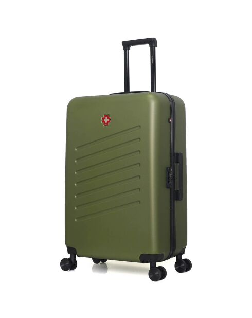 Maleta de cabina XXS con 4 ruedas dobles Zurich, 42 cm, verde caqui