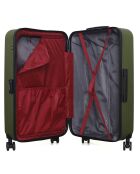 Maleta de cabina XXS con 4 ruedas dobles Zurich, 42 cm, verde caqui