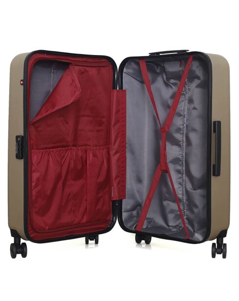 Valise Moyen Séjour 4 roues doubles Zurich 65 cm beige