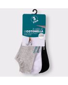 3 Paar Claude Socken grau/weiß/schwarz