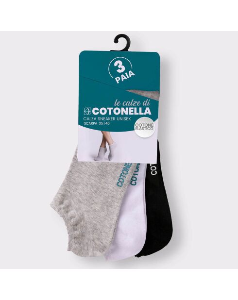 3 Paar Claude Socken grau/weiß/schwarz