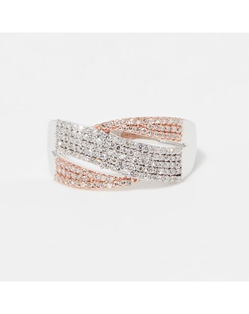 Bague Drapery Diamants 0.49 ct or bicolore