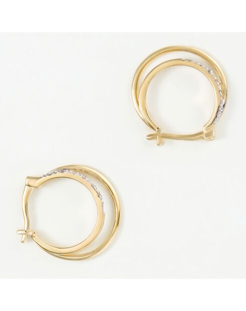 Boucles d'oreilles Claudia Diamants 0.09 ct or jaune