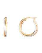 Boucles d'oreilles Tiges arrondies or tricolore