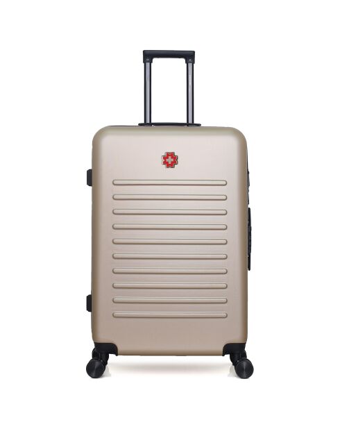 Maleta Long Stay con 4 ruedas dobles Wil 75 cm, color beige