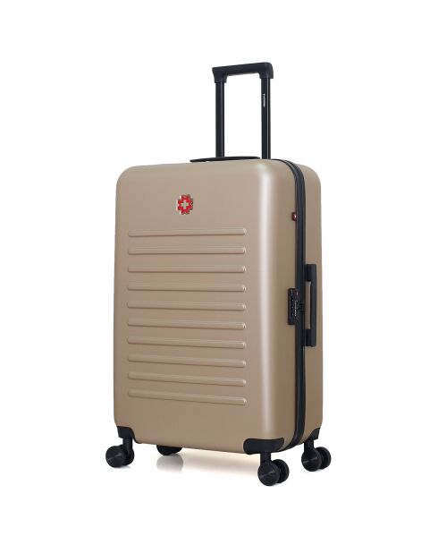 Maleta Long Stay con 4 ruedas dobles Wil 75 cm, color beige
