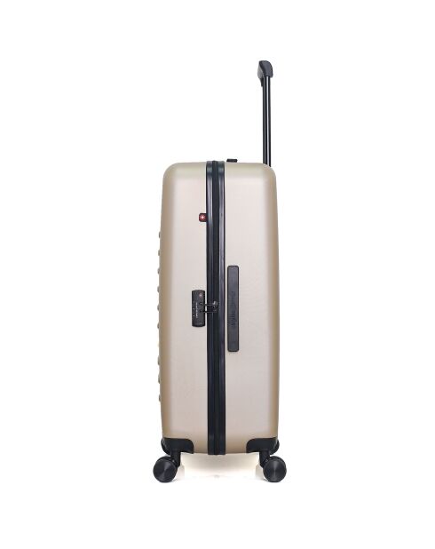 Maleta Long Stay con 4 ruedas dobles Wil 75 cm, color beige