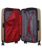 Valise Long Séjour 4 roues doubles Wil 75 cm beige