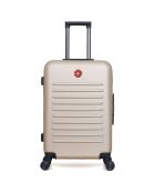 Valise Moyen Séjour 4 roues doubles Wil 65 cm beige
