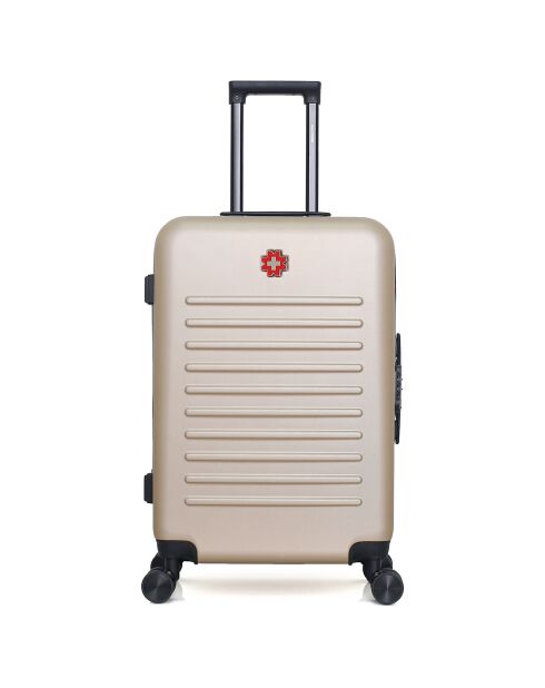 Valise Moyen Séjour 4 roues doubles Wil 65 cm beige