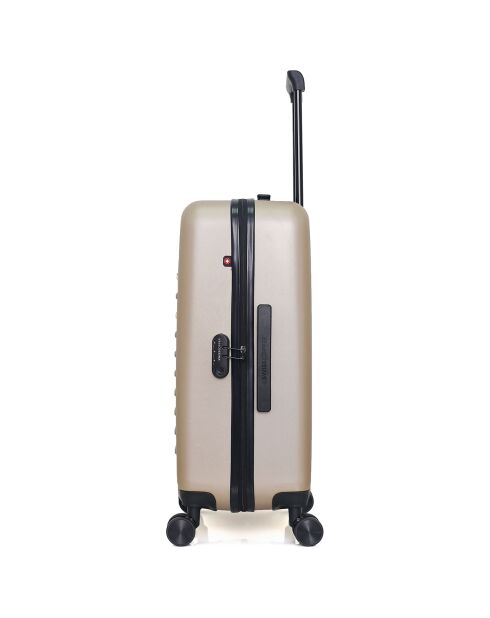 Valise Moyen Séjour 4 roues doubles Wil 65 cm beige