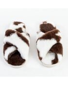 Mules Clara blanc/marron