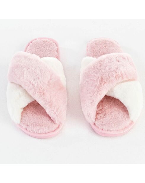 Mules Madeline rose/blanc