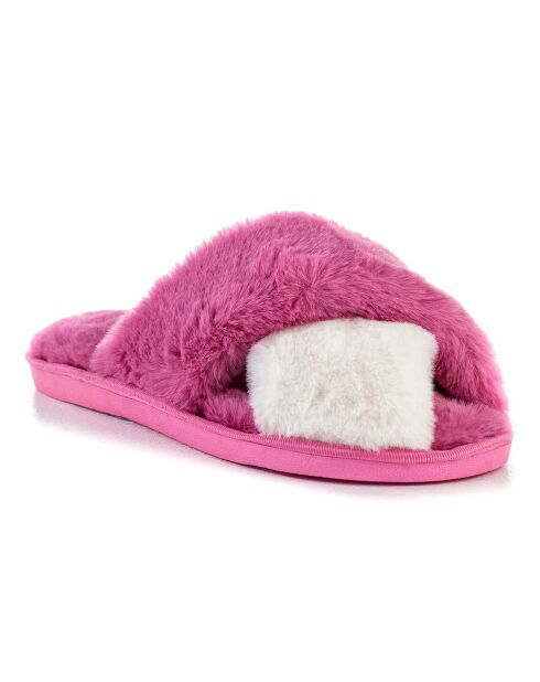 Mules Peyton fuchsia/blanc