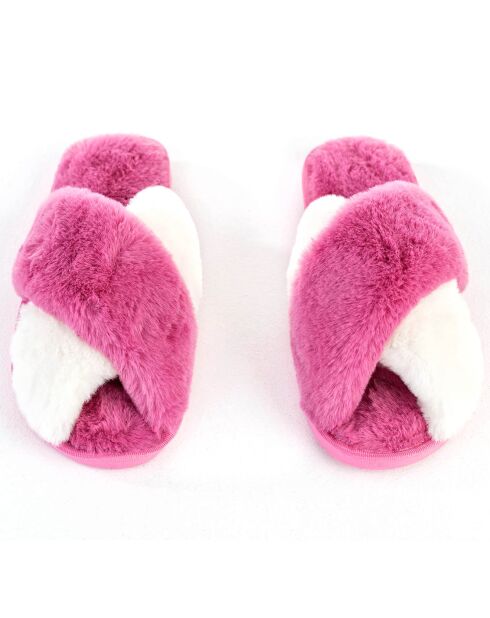Mules Peyton fuchsia/blanc
