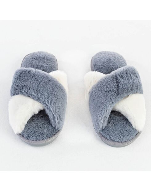 Mules Julia gris/blanc