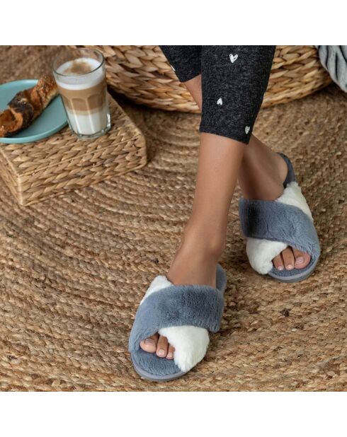 Mules Julia gris/blanc