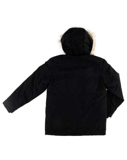 Parka à capuche fourrée noire