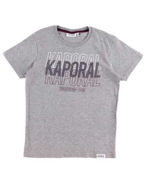 T-Shirt en Coton Bio Triple Logo gris