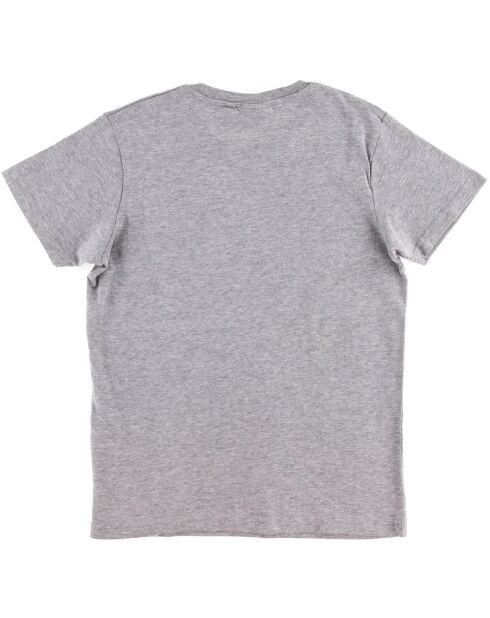 T-Shirt en Coton Bio Triple Logo gris