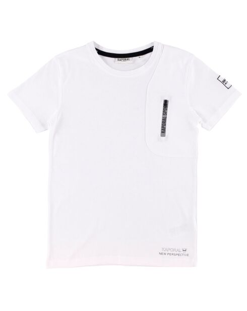 T-Shirt en Coton Zip Poit blanc
