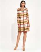 Manteau Eumelia à carreaux rouge