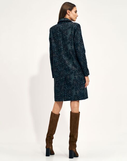 Manteau Eumelia fleuris bleu