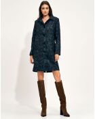 Manteau Eumelia fleuris bleu