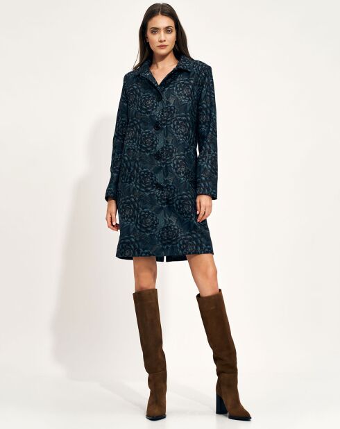 Cappotto floreale blu Eumelia