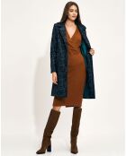 Manteau Eumelia fleuris bleu