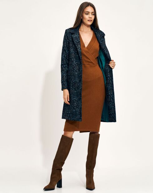 Manteau Eumelia fleuris bleu