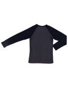 T-Shirt en Coton Raglan bicolore gris/noir