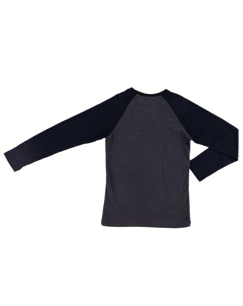 T-Shirt en Coton Raglan bicolore gris/noir