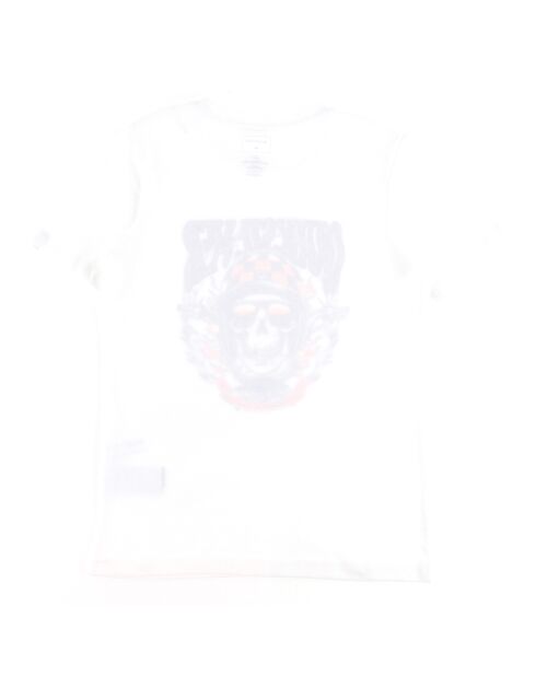 T-Shirt en Coton Tête de mort blanc
